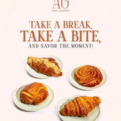 A perfect morning starts with authentic Viennoiserie. Here is a glimpse of my daily selection: a classic butter croissant, a rich pain au chocolat, a nutty almond croissant, and a sweet cinnamon roll. Each is crafted to be crisp, buttery, and melt-in-your-mouth delicious.