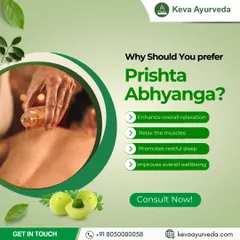 Prishta Abhyanga is a specialized back massage that enhances overall relaxation. This therapy is excellent for relaxing the muscles, promoting restful sleep, and improving your sense of well-being.