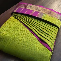 Excellent work by my student Dhivya Narayanan. This perfectly pre-pleated and folded green silk saree shows the skill she learned in my workshop.