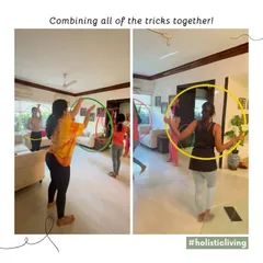 Here we are combining all the tricks we learned into a simple choreography. My workshops focus on building skills step by step until everyone is flowing together.