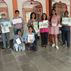 Another wonderful group of sketchers from a session with Suburban Sketchers Mumbai. Look at all the different styles and interpretations of the same location. That's the beauty of a community adda.
