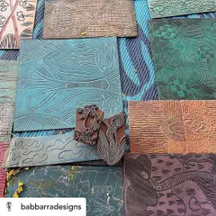 Our collaboration with the artisans of Bábbarra Designs is a story that continues to unfold. Here, they are selecting historic lino tiles which our artisans will translate into durable teak woodblocks, preserving their craft for a new generation.