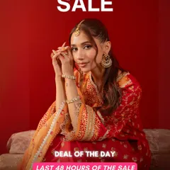 This is your official 48 hour warning. My Happiness Sale is ending soon, and so is your chance to get gorgeous festive outfits like this red and yellow kurta set at amazing prices.