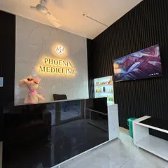 A view of the reception at Phoenix Mediclinic. I have designed the clinic to be a calm and professional space where you can feel comfortable from the moment you walk in.