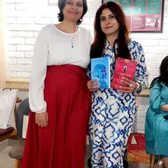 Posing with author Smita Das Jain and her books. It's always a joy to hold a physical copy of the stories that have brought us all together. We celebrate both the author and their work.