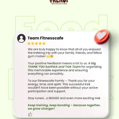 A big thank you from the Fitnesscafe family for organizing a memorable experience. We love hosting private and corporate groups!