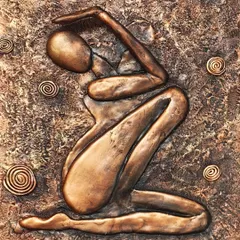 Explore the beauty of three-dimensional art with our relief work courses. This piece, with its intricate textures and metallic bronze finish, shows how you can turn a flat surface into a sculptural masterpiece for your walls.