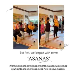 Every workshop starts with some yoga asanas. Warming up our bodies is so important for preventing injury and getting our muscles ready to move and learn.