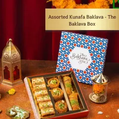 For couples wanting that 'main character energy', I create hampers that make a statement. This Assorted Kunafa Baklava box is pure indulgence, perfect for giving your wedding guests a taste of luxury with its rich, authentic flavors and beautiful presentation.