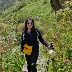 All smiles on the trail in the Valley of Flowers. Surrounded by lush greenery and wildflowers, every step of this Himalayan trek felt like walking through a dream.