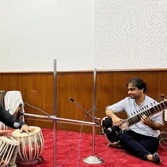 Recording a sitar recital for All India Radio, accompanied by my dear friend Swapnil Bhise on tabla. This was a proud moment, as it was my first recording after being awarded the 'A' grade by AIR.