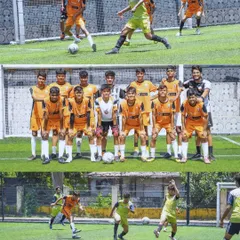 Our U17 warriors in their orange armour. This collage shows them in action during a tournament in Goa.