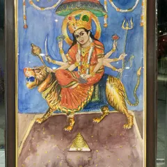 This watercolor painting of Maa Durga was created for our building's Navratri celebrations. It was an honor to have my art be a part of the worship for the nine holy days, capturing her divine strength and grace.