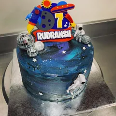 Need some space? This galaxy-themed cake is perfect for a young astronaut's birthday. It features deep blue and purple buttercream, disco ball planets, and an astronaut topper for an out-of-this-world celebration.