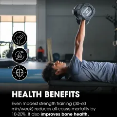 The health benefits of strength training are immense. Even modest weekly sessions can improve bone health, boost metabolism, enhance brain function, and significantly reduce all-cause mortality, contributing to a longer, healthier life.