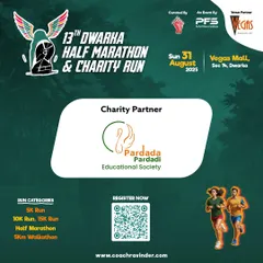 Announcing our partnership with Pardada Pardadi Educational Society for the Dwarka Half Marathon, turning our miles into support for education.