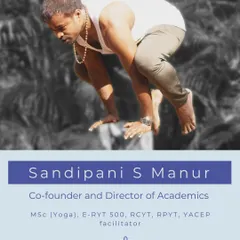 Meet Sandipani S Manur, our co-founder and Director of Academics. With over 25 years of practice, he uses classical yoga to guide students toward spiritual wellbeing and transcendental consciousness.