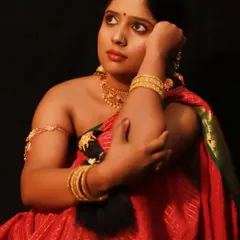 A thoughtful pose from the vintage shoot, showcasing the traditional makeup and hairstyle.