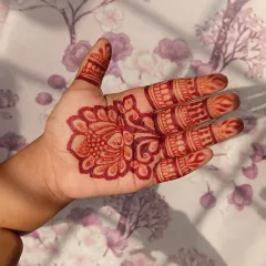 The journey of a henna stain. This is the beautiful red colour that appears right after the paste is removed.