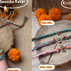 We offer a range of spiritual and traditional designs, like our Ganesha and Krishna Rakhis, priced affordably so you can find the perfect one.