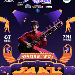 The poster for Sitarist Mehtab Ali Niazi, who was also part of the 'Saaz' lineup at IIT Guwahati.