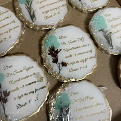 Another look at the set of personalized coasters for the professors. I can create these for any corporate or institutional gifting need.