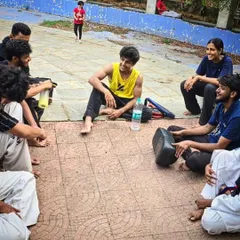 A moment of rest and conversation after a tough outdoor training session. The bonds we build are just as important as the techniques we learn.