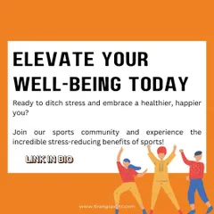 A call to action for our community to join us and experience the stress-reducing benefits of sports firsthand.