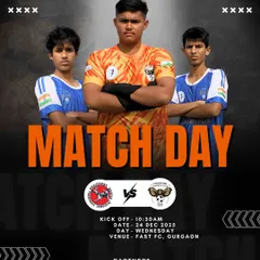 Match day announcement for our game in the RF Youth Sports league. Our boys are ready.