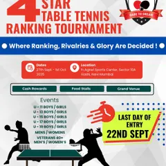 A detailed event poster specifying the tournament dates, location at Fr. Agnel Sports Center, and a full list of events for boys and girls across all age groups. We ensure all logistical information is communicated clearly to parents and players.