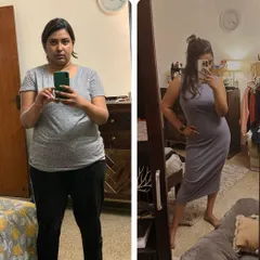 Another amazing client success story. Kavya achieved a 10 kg weight loss in 8 months by staying consistent with her training program and nutrition.