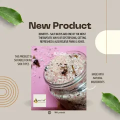 An informational graphic about my new Rose Bath and Foot Soak Salt. It's a wonderful way to relax your muscles and soothe your mind after a long day.