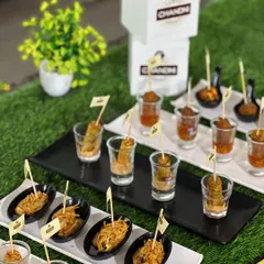 I believe starters should be a highlight of the party. Here is a look at the variety and creative presentation I bring to the table, with bite-sized appetizers that are as delightful to look at as they are to eat.
