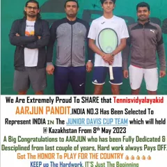The honor of representing your country. We were extremely proud to announce Aarjun Pandit's selection to the Indian Junior Davis Cup team, a testament to his hard work and dedication.