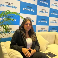 Taking a moment at the Amazon Prime Day event. It's important to be professional, but my personality always shines through.