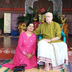 With my Guru, Kittu Sir. I make it a point to seek his blessings, especially on auspicious days like Vijayadashami. This connection to my lineage is what I strive to build with my own students.