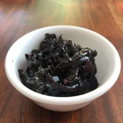 A close-up of my Aam ki Mithi Chutney. It has a delightful sweet and sour taste, made with raw mango, jaggery, rock salt, and a hint of asafoetida. It's simple, pure, and delicious.