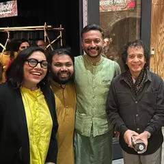 Sharing a frame with the God of music, Ustad Zakir Hussain, is a memory I will cherish forever. His blessings are the highest honor.
