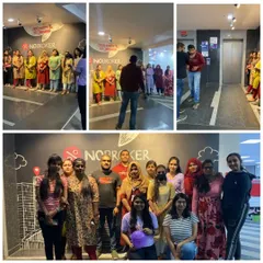 Group photos with the amazing women at NoBroker after our self-defense session. It's rewarding to empower them with these essential skills.