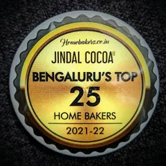 Here it is, my award for being one of Bengaluru's Top 25 Home Bakers for 2021-22. It's a proud achievement that I share with all of my amazing clients.