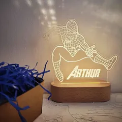 Light up their world with a personalised Spider-Man LED night lamp. It's a cool and comforting addition to any kid's bedroom, customised with their name.