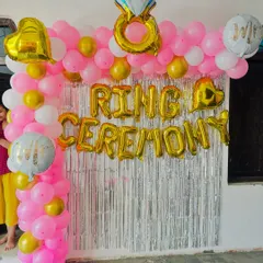 Another shot of the fun and festive ring ceremony decoration.