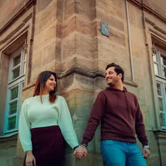 Capturing romance on the historic streets of Erlangen, Germany. This shot shows my love for destination photography, using beautiful architecture as the backdrop for a couple's story.