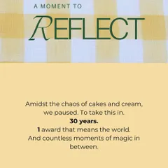 A moment to reflect. 30 years, one award that means the world, and countless moments of magic in between. We are so grateful for this journey.