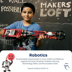 For ages 9-12, our Robotics program introduces more complex mechanisms and coding, enhancing problem-solving skills and critical thinking.