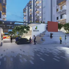The entrance plaza for the Shilpa Ratna project was conceived as more than a pathway; it is a community hub. The tiered amphitheater-style seating encourages spontaneous social interaction and transforms the space into a lively gathering point.