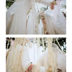 Details of the Nikaah ritual. This collage shows the groom's hand with the bride's name in henna and the couple's hands joined, symbolizing their union.