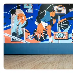 Another view of the vibrant artwork that fills our space. The motto "Master Every Play" is a constant reminder of the dedication required to excel.