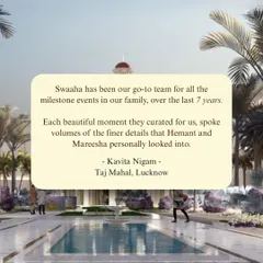A heartfelt testimonial from a long-term client, praising my team's attention to detail and personal involvement in their family's milestone events over 7 years.