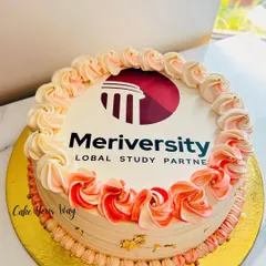 A couple of cakes I did for corporate events, including a logo cake for Meriversity.